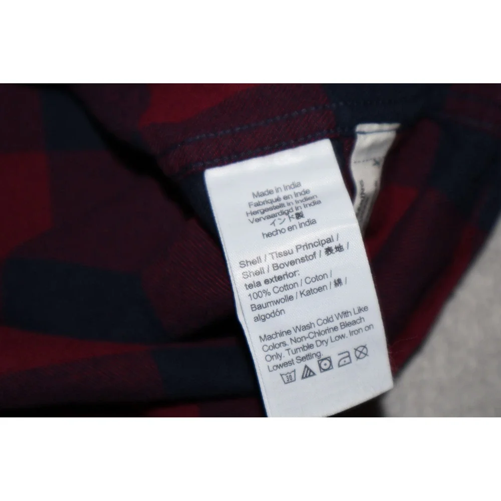 J.Crew Flannel Men Large Purple Navy Buffalo Plaid Classic Fit Long Sleeve Shirt